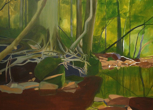 roots in the creek underpainting