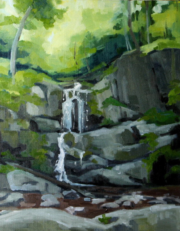 Waterfall Sketch, 2015, oil on canvas board, 14 x 11 in.
