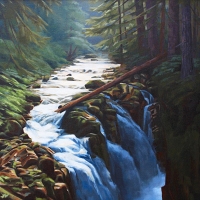 Sol Duc Falls 2018 oil on canvas 24 x 30 in  SOLD