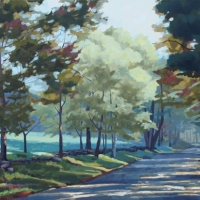 Acorn Hill Road 2017 oil on canvas 30 x 72 in. SOLD