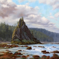 Rialto Beach  2018 oil on canvas 36 x 36 in AVAILABLE