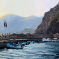 Vernazza Evening 2020 oil on panel 18 x 24 in. AVAILABLE